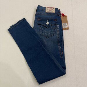 True Religion Halle High Rise Super Skinny Jeans Blue Denim Women Size 29